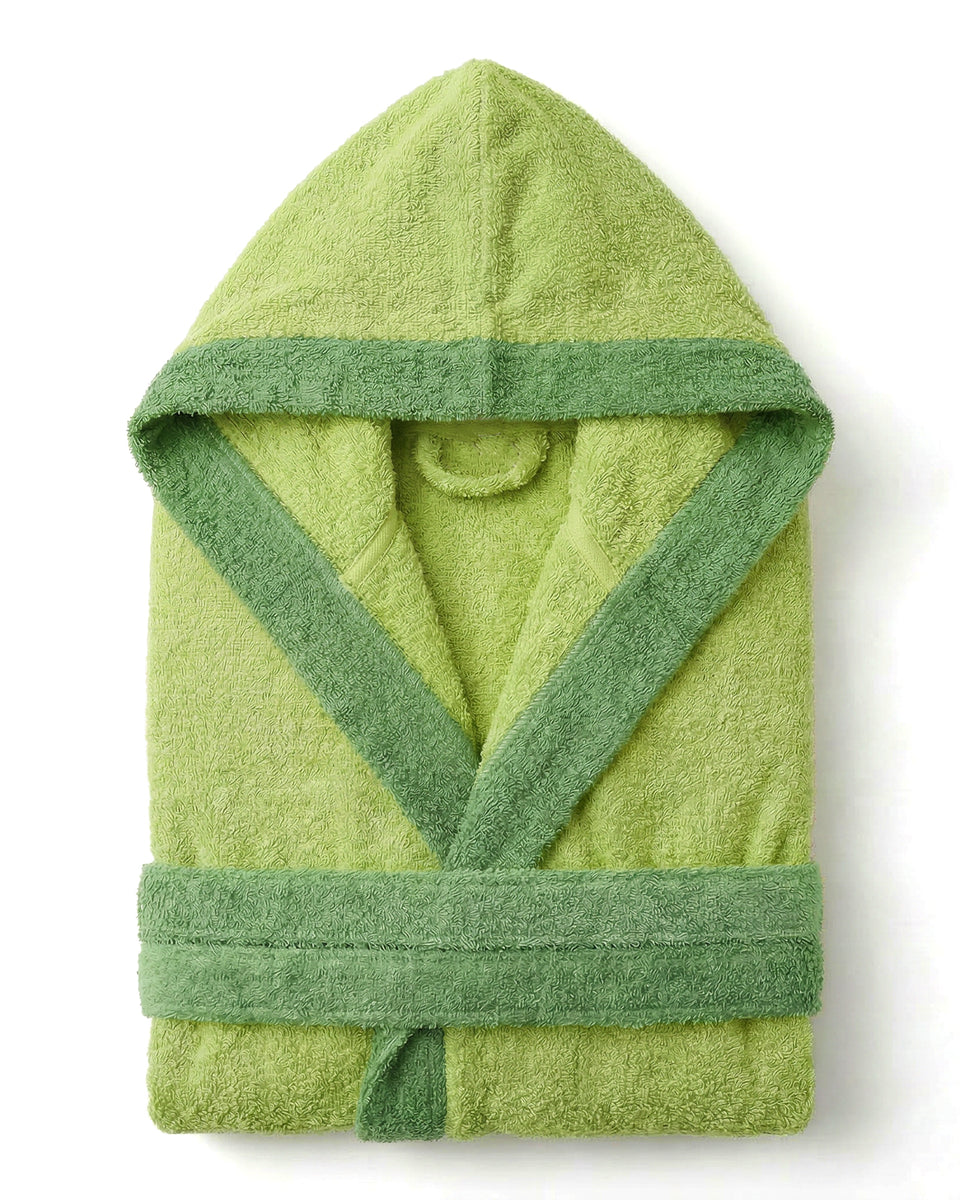 Irge Accappatoio Unisex Bicolore In Spugna Con Cappuccio | Modello Royal Taglia M | Chiusura Con Cintura | Morbido E Assorbente