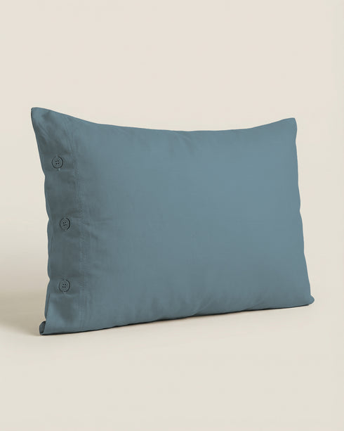 FEDERA IN COTONE TINTA UNITA CON BOTTONI