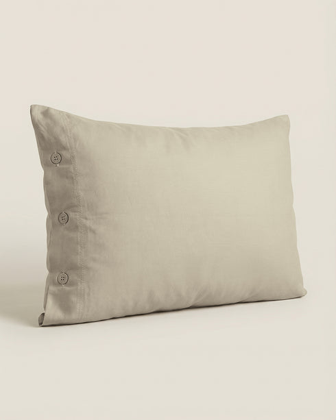 FEDERA IN COTONE TINTA UNITA CON BOTTONI