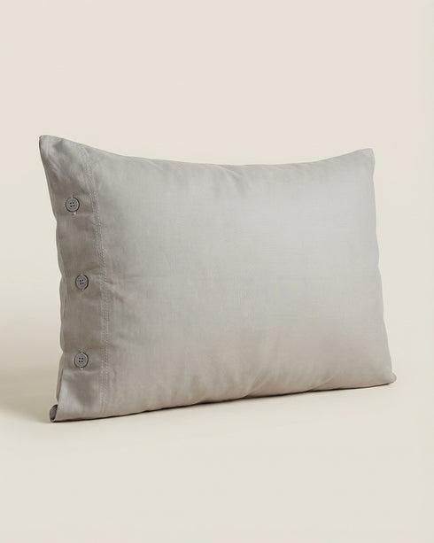 FEDERA IN COTONE TINTA UNITA CON BOTTONI