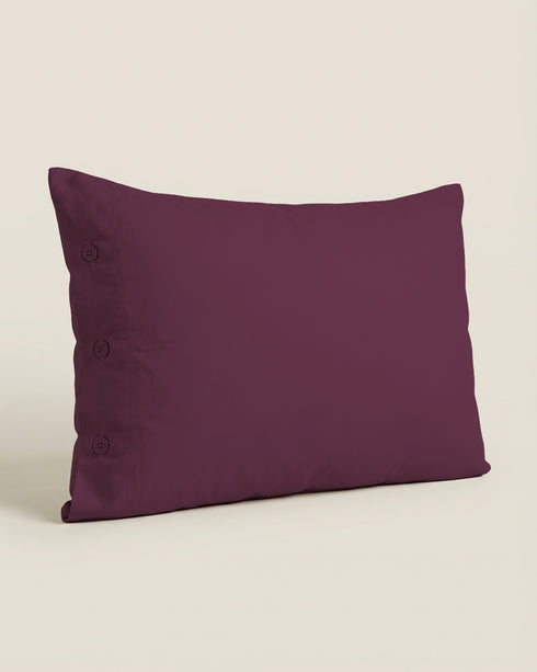 FEDERA IN COTONE TINTA UNITA CON BOTTONI