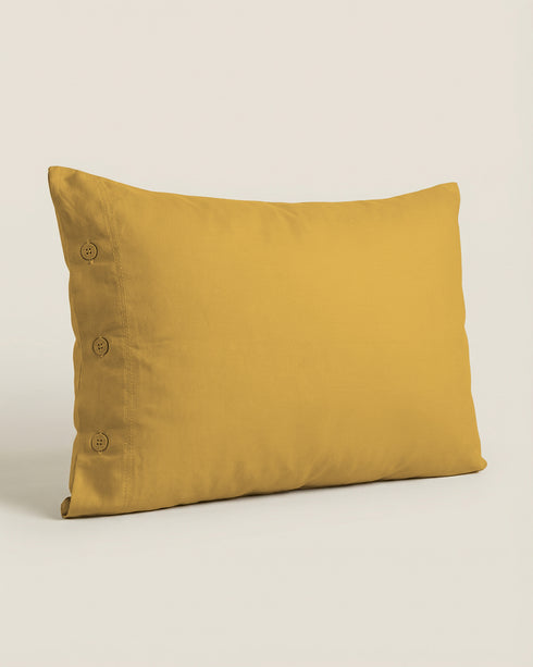 FEDERA IN COTONE TINTA UNITA CON BOTTONI