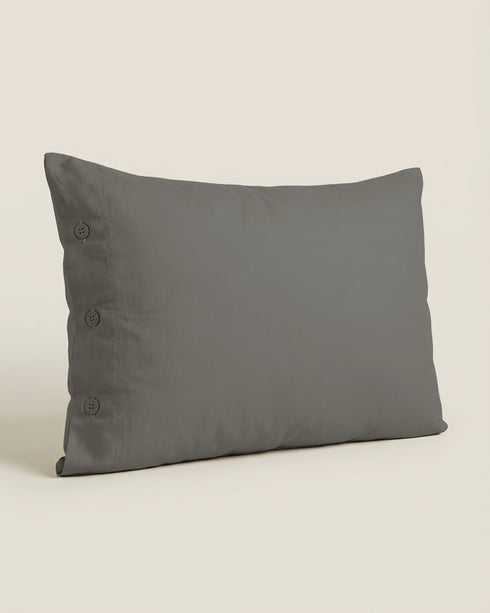 FEDERA IN COTONE TINTA UNITA CON BOTTONI