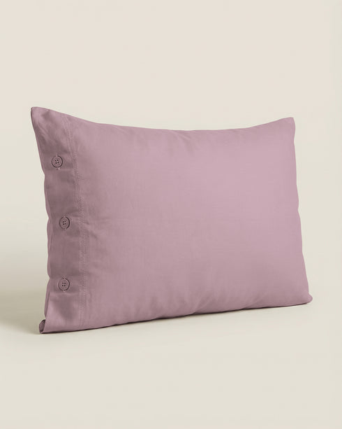 FEDERA IN COTONE TINTA UNITA CON BOTTONI