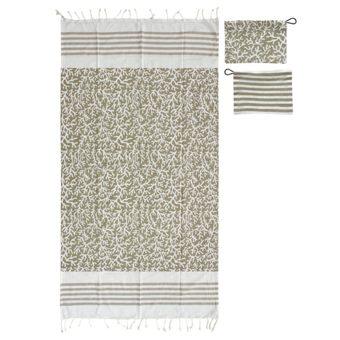 PAREO + POCHETTE CORAL