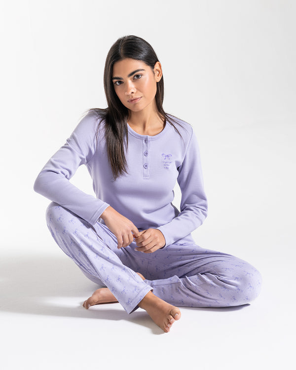 PIGIAMA DONNA IN CALDO COTONE "FARFALLA"