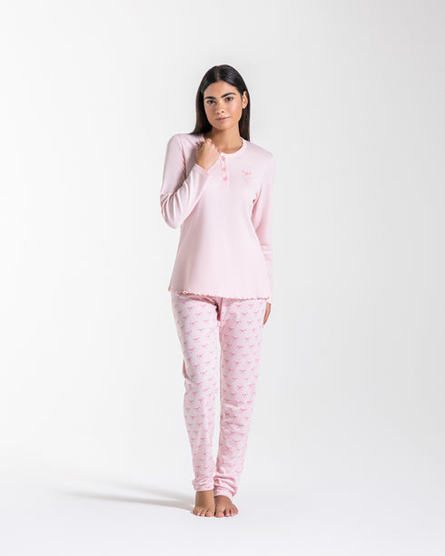 PIGIAMA DONNA IN CALDO COTONE "FARFALLA"