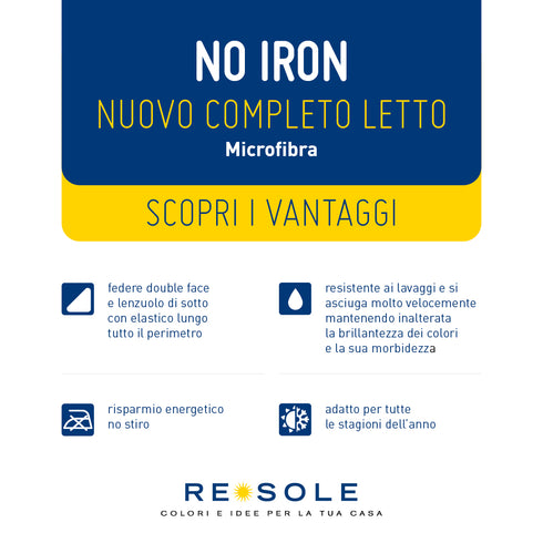 No iron completo letto no stiro