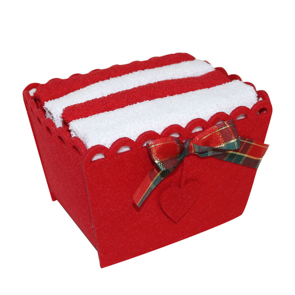 CESTINO LAVETTE NOEL - SET 4 LAVETTE IN SPUGNA