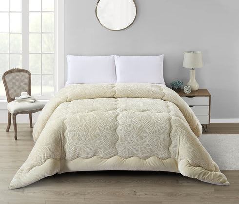 TRAPUNTA MATRIMONIALE IN VELLUTO "LEAVES"