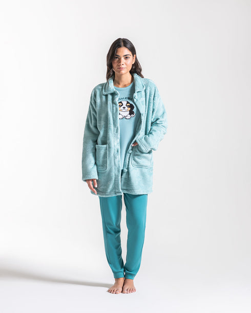 VESTAGLIA DONNA IN PILE "LUMACHINA"