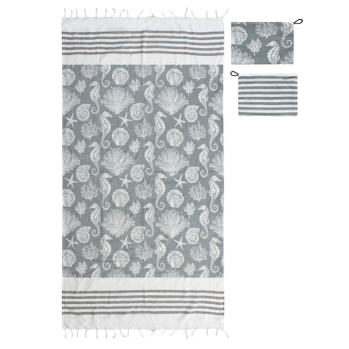 PAREO + POCHETTE MARINE