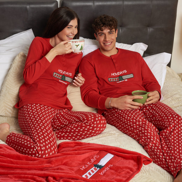 PLAID SUPER SOFT IN CORAL FLEECE "HOLIDAYS"