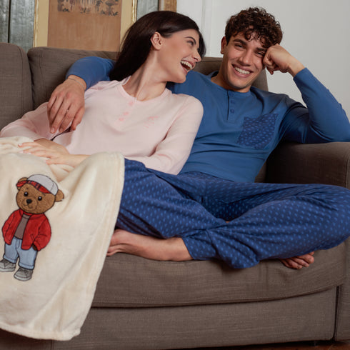 PLAID SUPER SOFT IN CORAL FLEECE "ORSO"