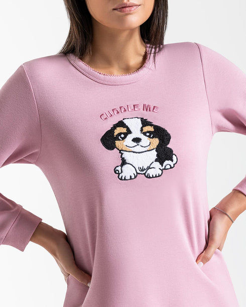 PIGIAMA DONNA CALDO COTONE "RIGATONE"