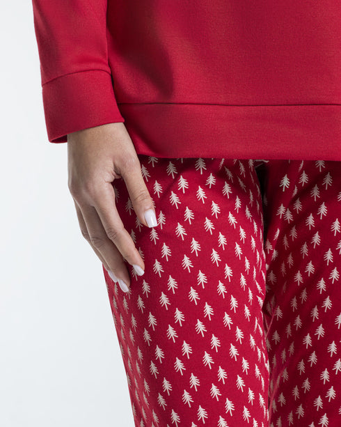 PIGIAMA DONNA NATALIZIO IN CALDO COTONE STELLINA