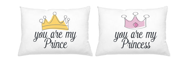 PAIR OF PILLOWCASES WE DREAM OF PRINCE AND PRINCESS