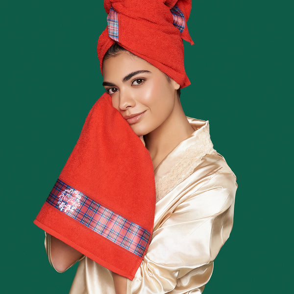 ASCIUGAMANO + OSPITE TARTAN - SET ASCIUGAMANI NATALIZI