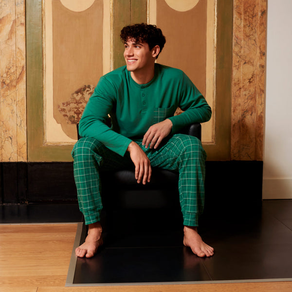 PIGIAMA UOMO IN PILE "SCACCHI"