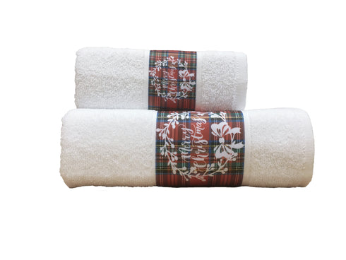 ASCIUGAMANO + OSPITE TARTAN - SET ASCIUGAMANI NATALIZI