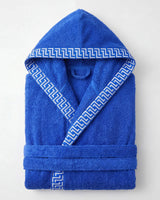 Accappatoio in spugna unisex con cappuccio Greca