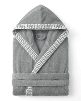 Accappatoio in spugna unisex con cappuccio Greca