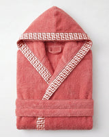 Accappatoio in spugna unisex con cappuccio Greca