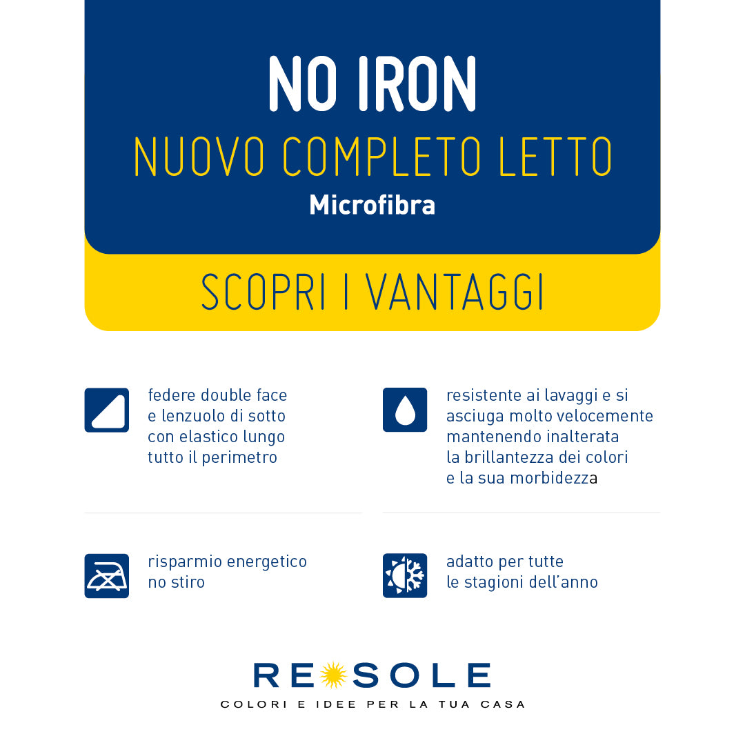No iron completo letto no stiro